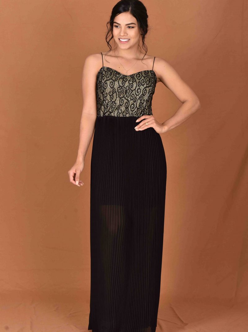 Vestido coctel largo negro | Casa Solorzano